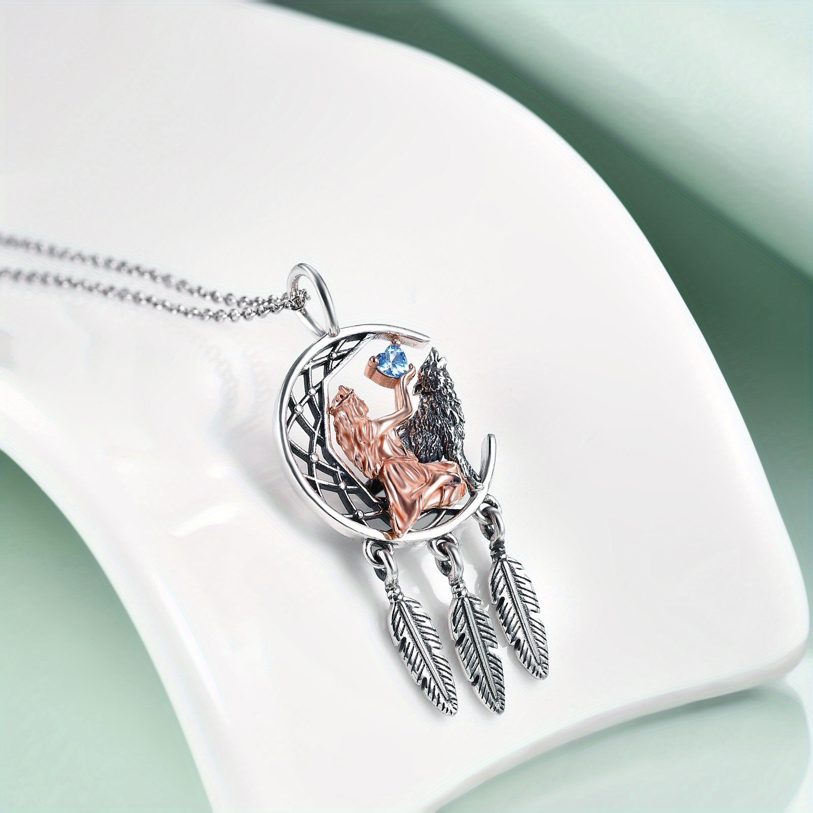 925 Sterling Silver Dream Catcher Pendant Necklace, Gift